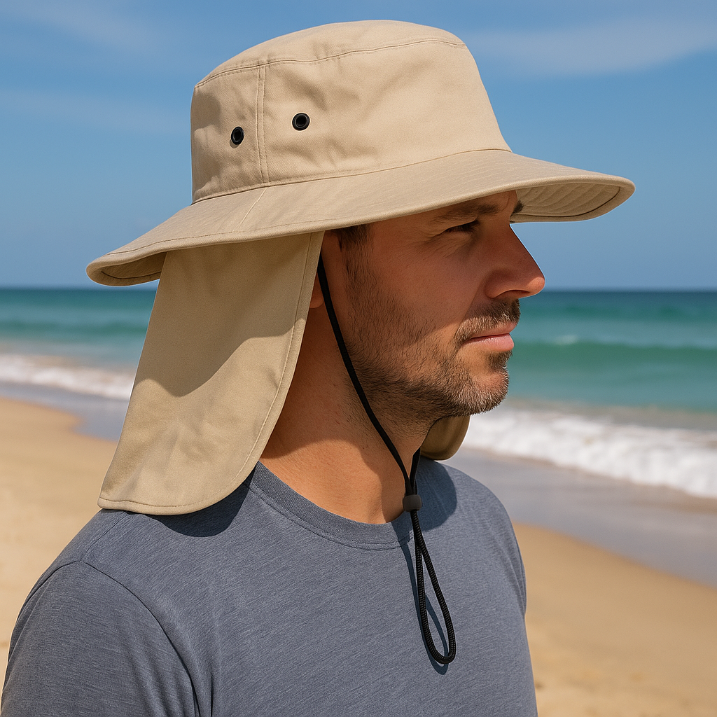 Chapéu de Pesca com protetor de Pescoço e Sol